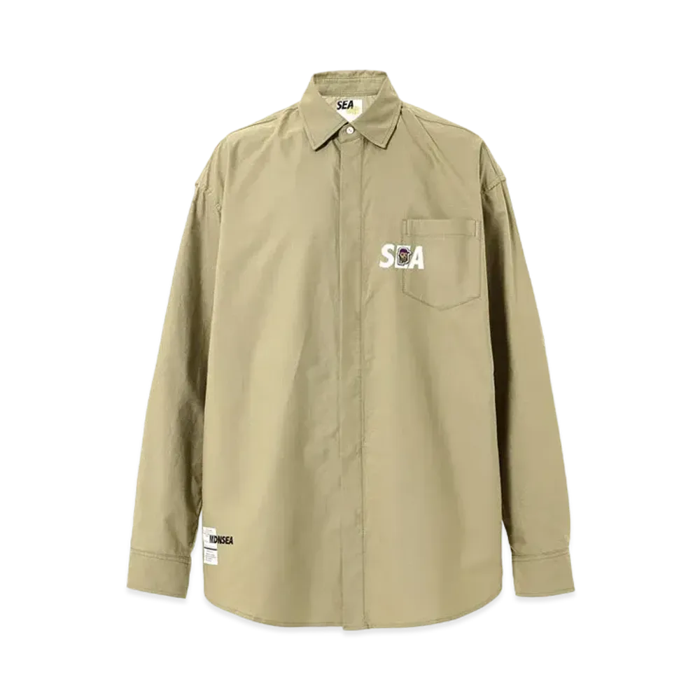 WIND AND SEA x MADNESS OXFORD SHIRTS "Beige"