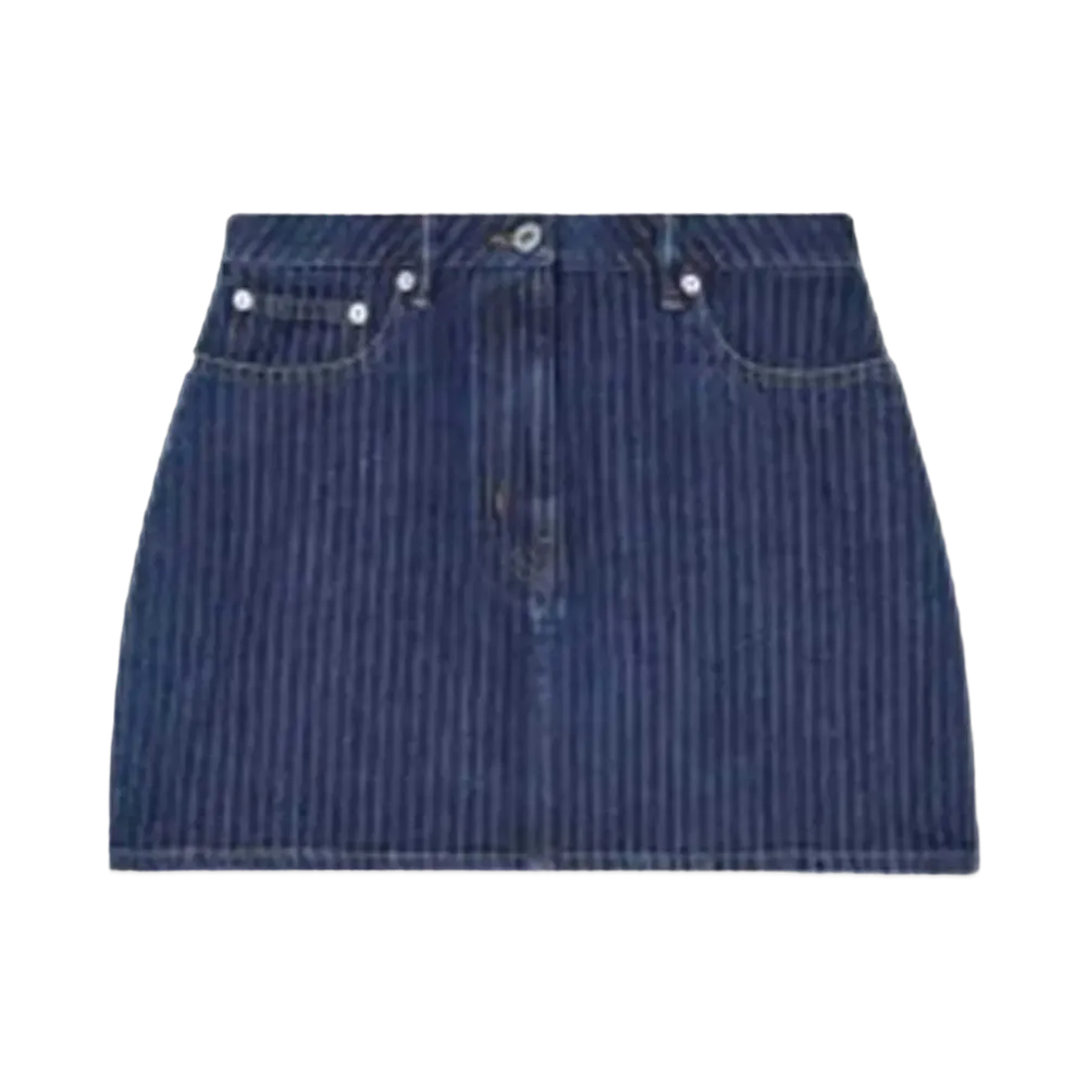 KENZO Stripe Jacquard Mini Skirt "Dark Stone Blue Denim"