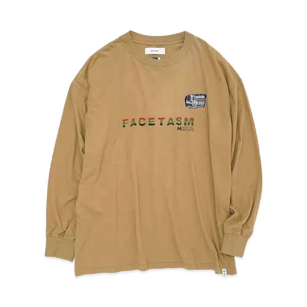 FACETASM HANDYCAM LONG SLEEVE TEE "BEIGE"