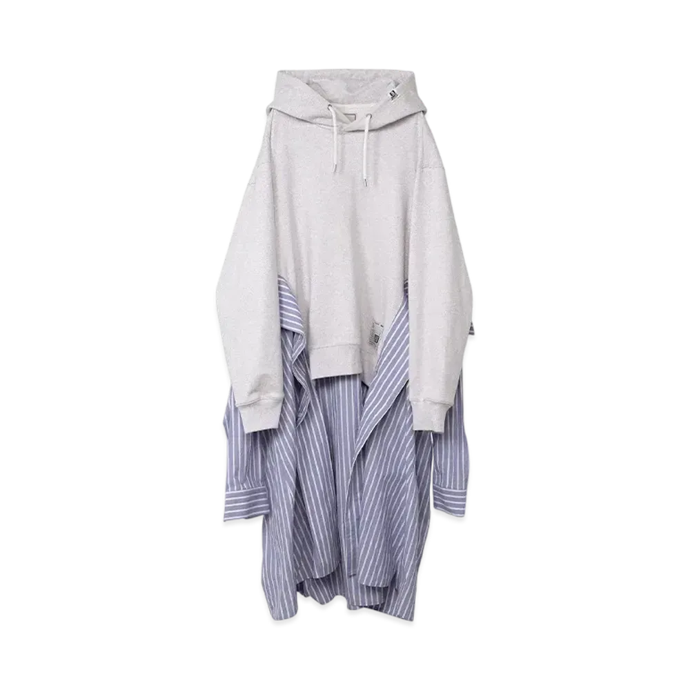 Maison MIHARA YASUHIRO Hoodie Combined Shirt Dress "White"