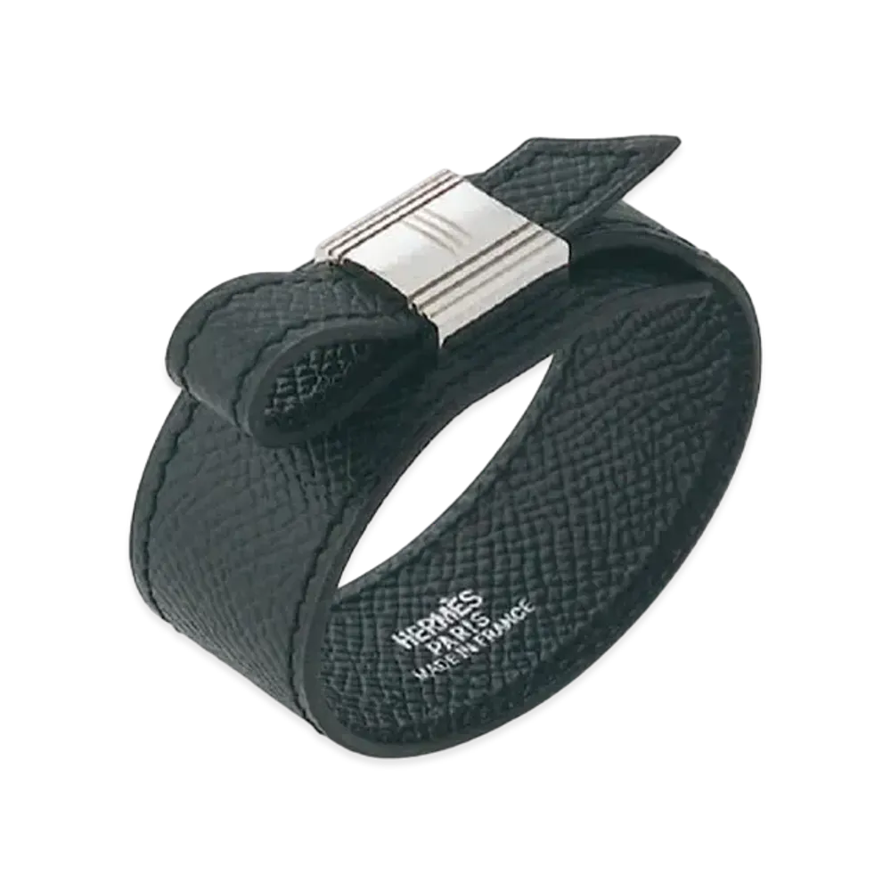Hermes Artemis Bracelet Epsom "Black/Silver"