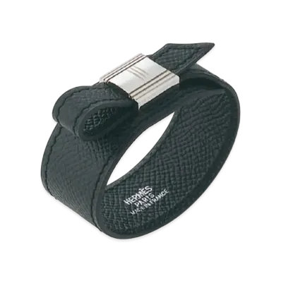 Hermes Artemis Bracelet Epsom "Black/Silver"
