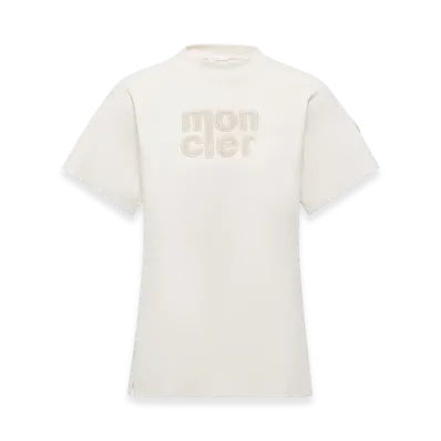 MONCLER Teddy Logo Cotton T-Shirt "White"
