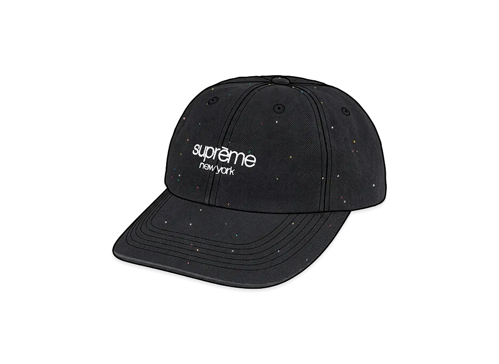 Supreme Sequin Denim Classic Logo 6-Panel "Black"