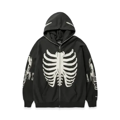 HUF x ALien Facehugger Full Zip Washed Hoodie "Vintage Black"