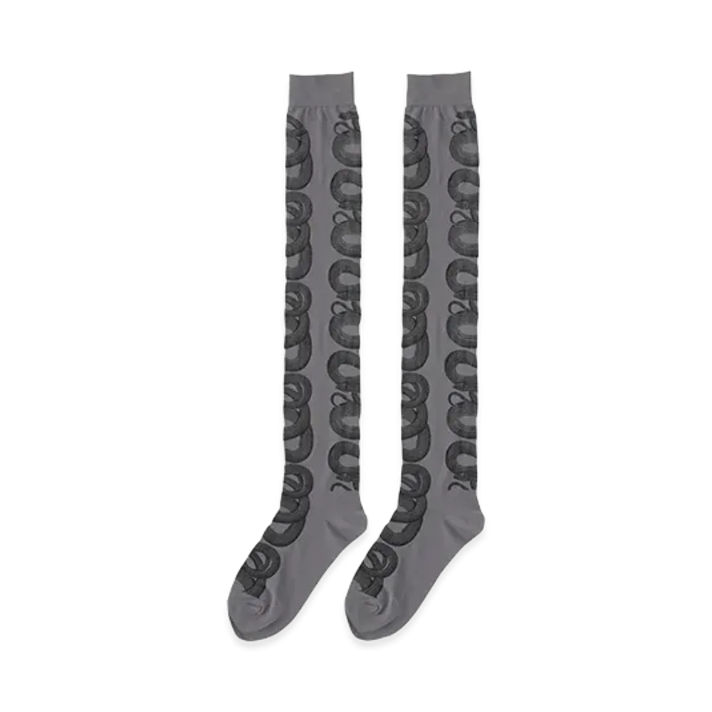 HYSTERIC GLAMOUR Snake Loop Over The Knee Socks "Charcoal Gray"