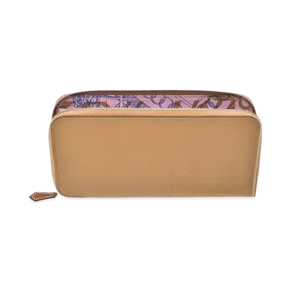 Hermes Azap Silk'In Long Veau Epsom/Silk "Chai/Mauve Sylvestre/Silver"