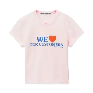 Alexander Wang Love Our Customers Shrunken T-shirt "Pink Bleach"