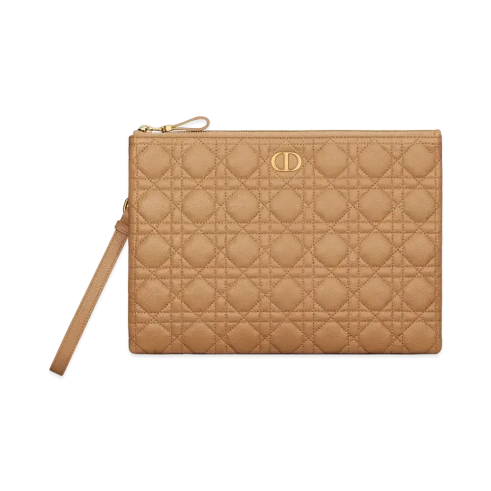 Dior Large Dior Caro Daily Pouch Medium Supple Cannage Calfskin "Tan"