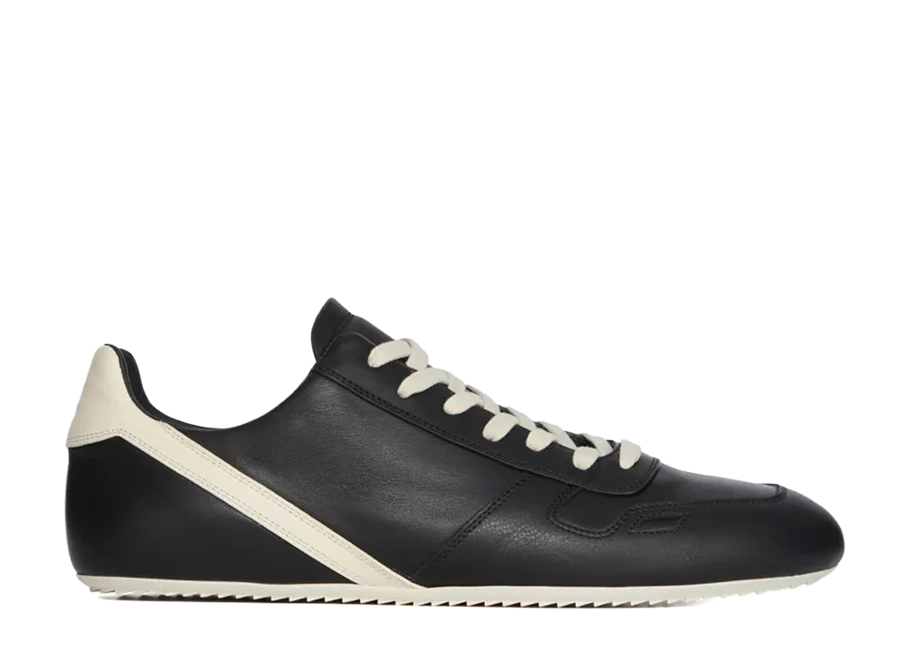 Rick Owens FW26 Tower Minimal Sneaks Full Grain Calf Leather "Black/Milk"