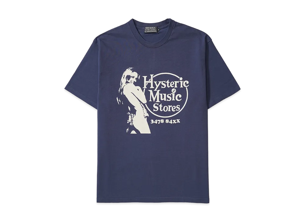 ヒステリックグラマー ミュージックストアTシャツ "ネイビー"
