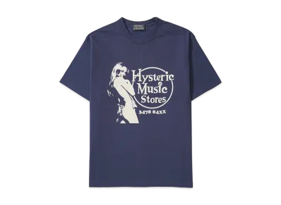 HYSTERIC GLAMOUR Music Store T-Shirt "Navy"