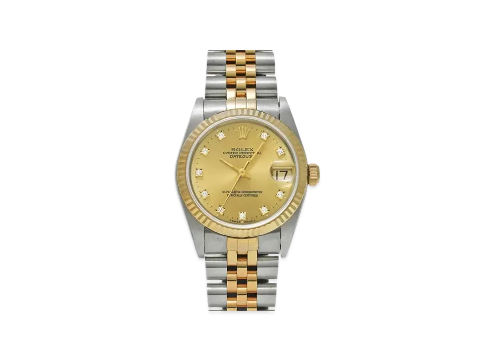 ROLEX Datejust 10P Diamonds "Champagne/Stainless Steel/Yellow Gold"