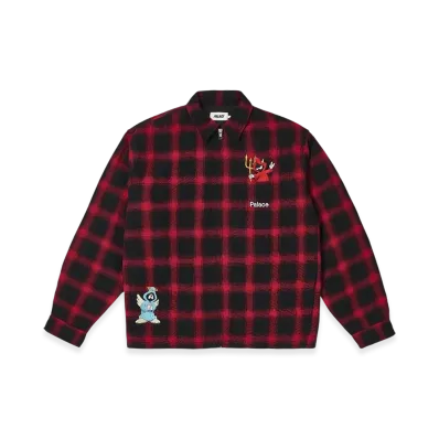 PALACE Zip Up Shirt "Red"