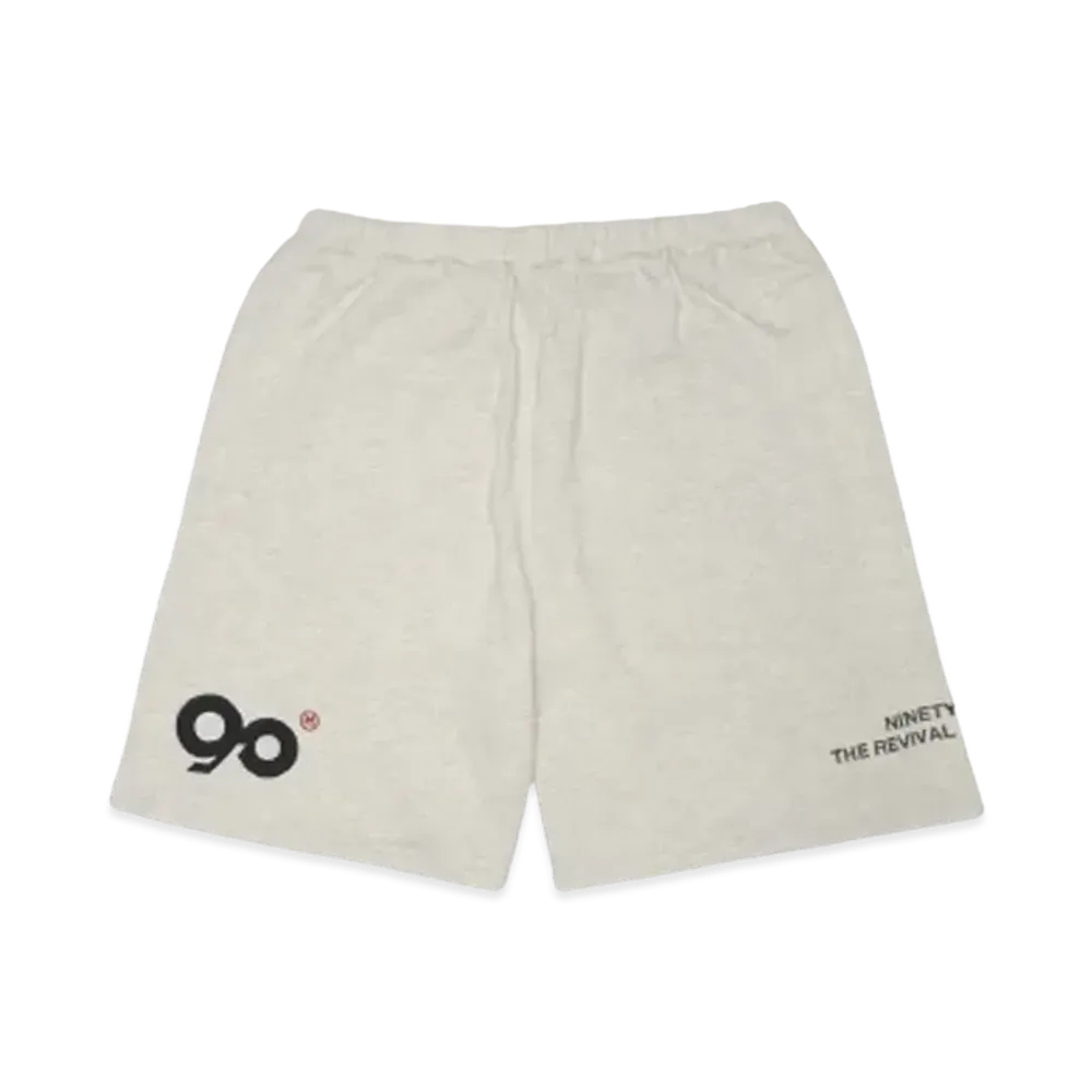9090 Logo Sweat Half Pants "Heather White"