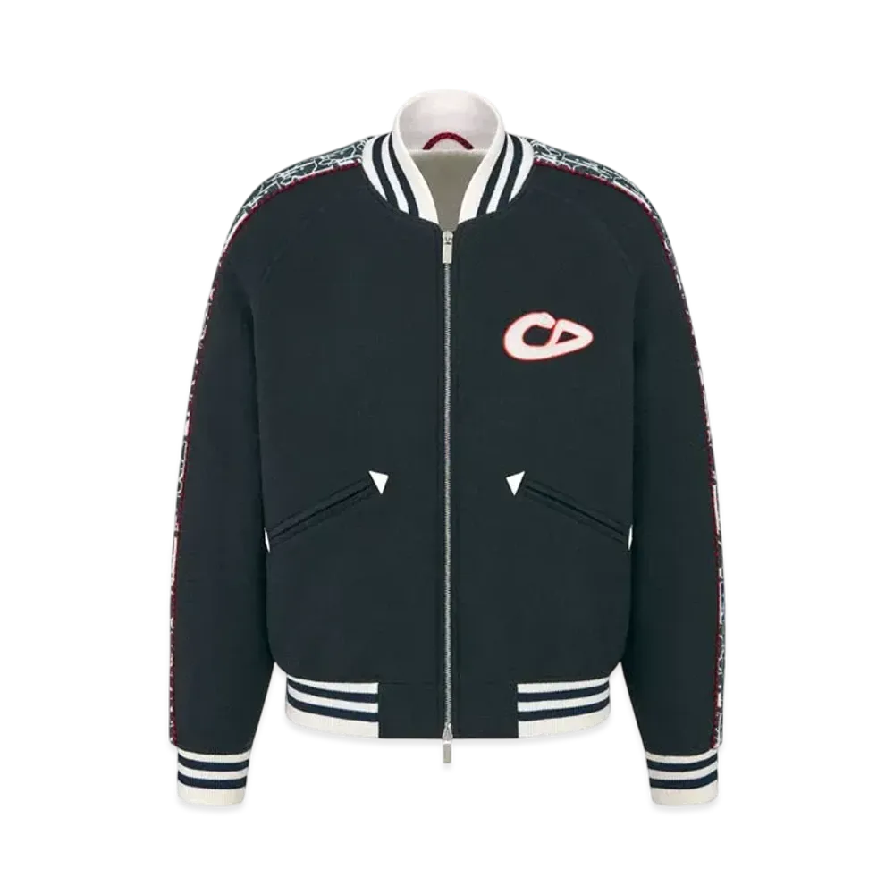 Dior x KAWS Varsity Jacket Virgin Wool Jersey "Blue"