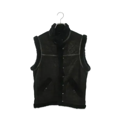 Chrome Hearts Cross Ball Button Mouton Vest "Black"