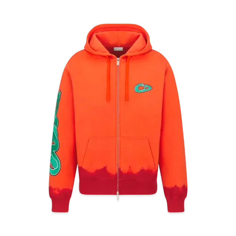 Dior x KAWS Hooded Sweatshirt Cotton Fleece "Orange/Red "