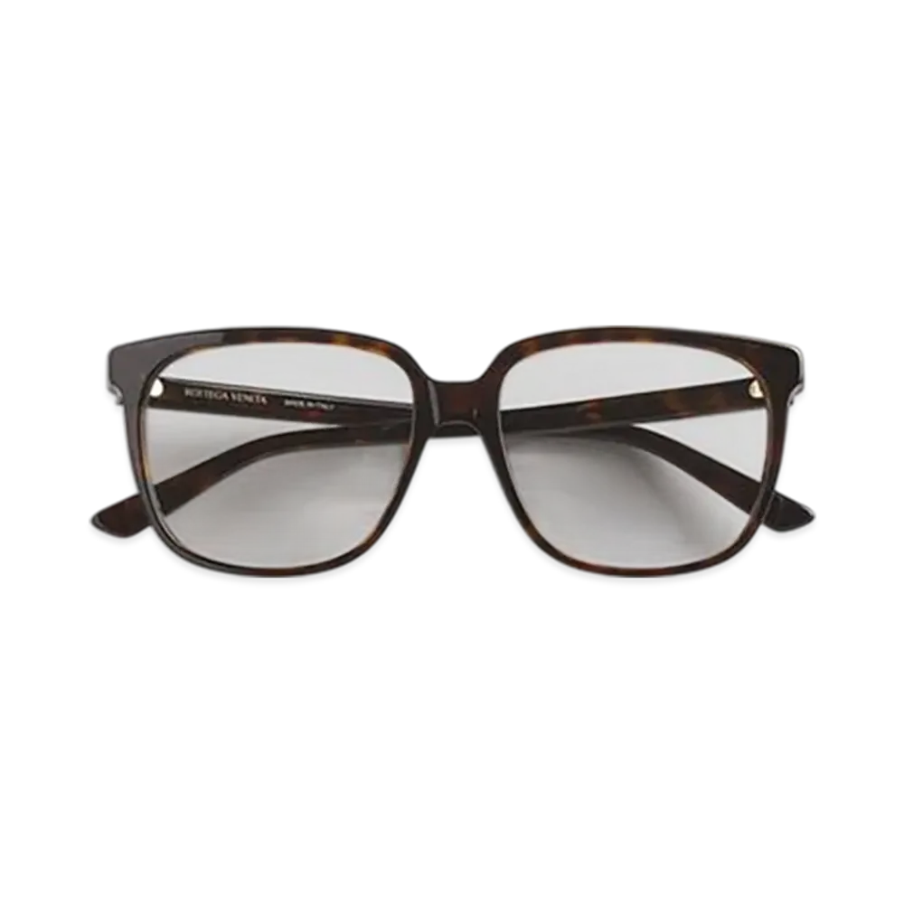 Bottega Veneta Classic Square Eyeglasses "Havana/Transparent"