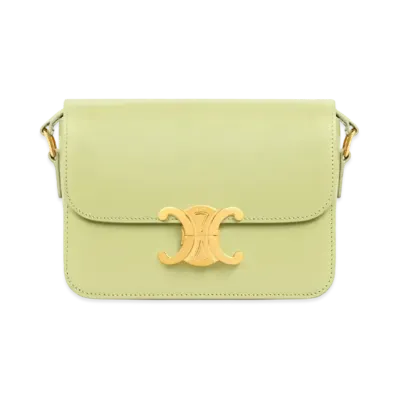 CELINE Teen Triomphe Bag In Shiny Calfskin "Light Jade"