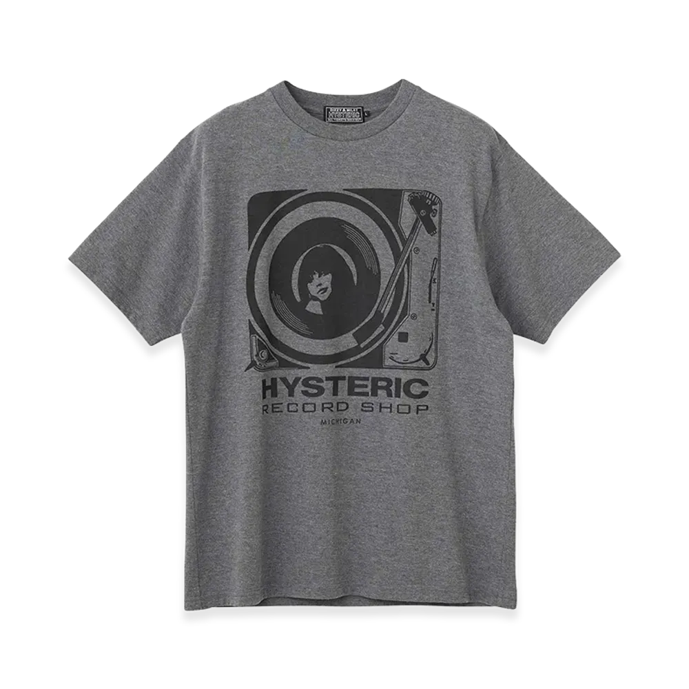 HYSTERIC GLAMOUR HYS Record Shop Tee "Top Gray"