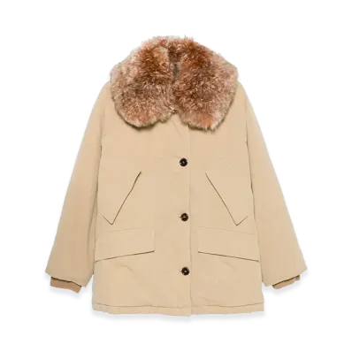 PRADA Women's Fur Collar Jacket "Beige"