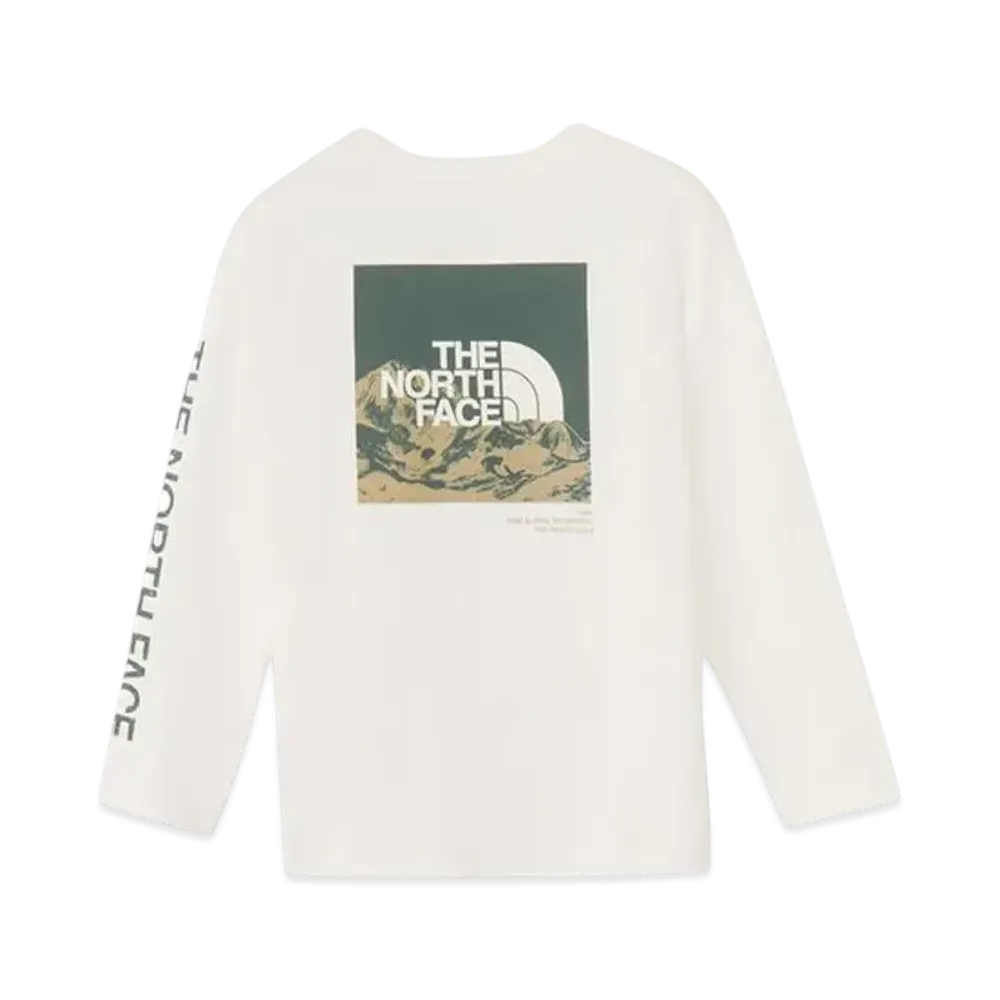The North Face Kids Long Sleeve Sleeve Graphic Tee "White"