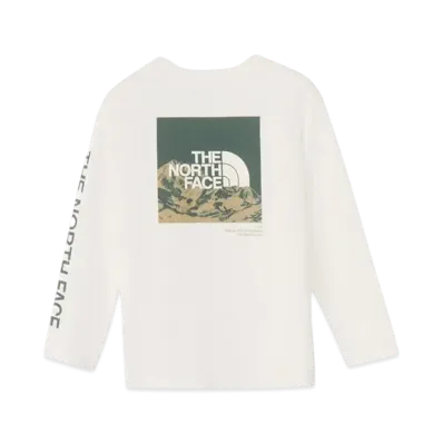 The North Face Kids Long Sleeve Sleeve Graphic Tee "White"