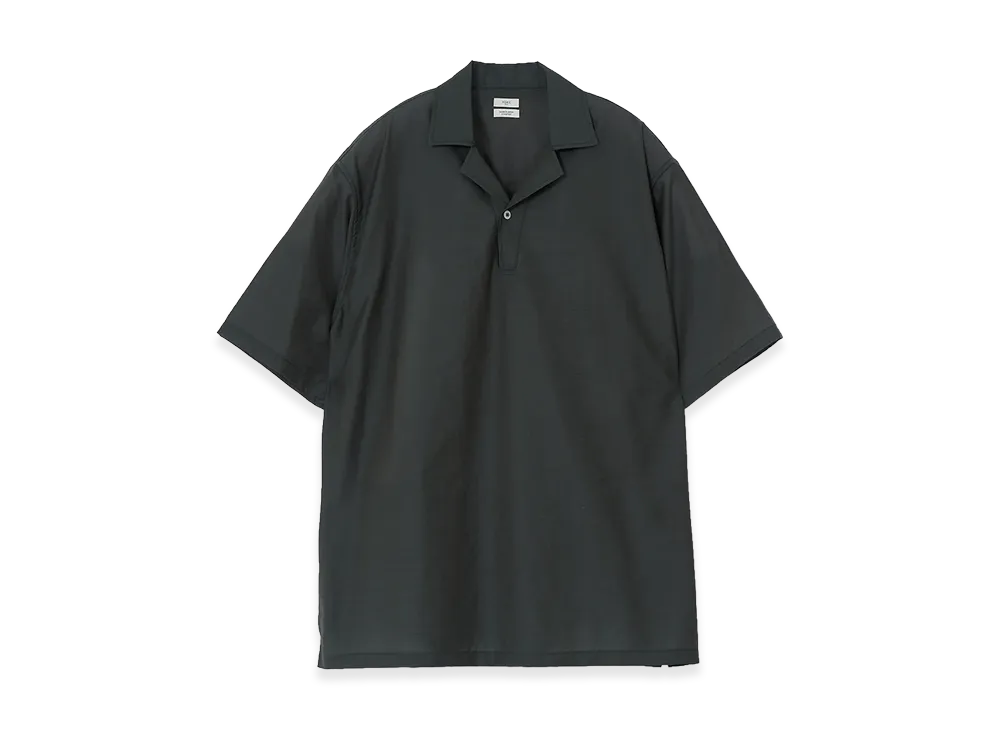 YOKE Exclusive Wool Nylon Poplin Skipper Polo Shirt "Green"