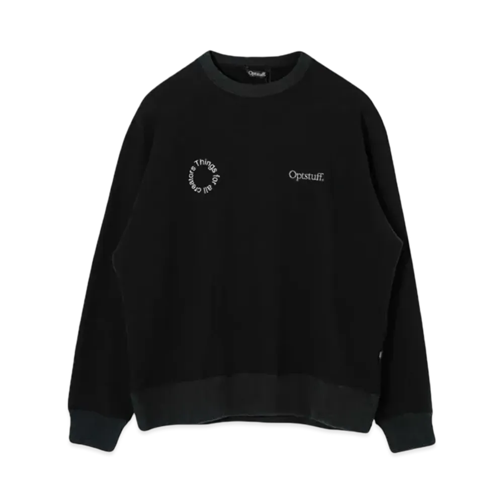 Optstuff Crewneck Sweat Shirt Circle Logo "Black"