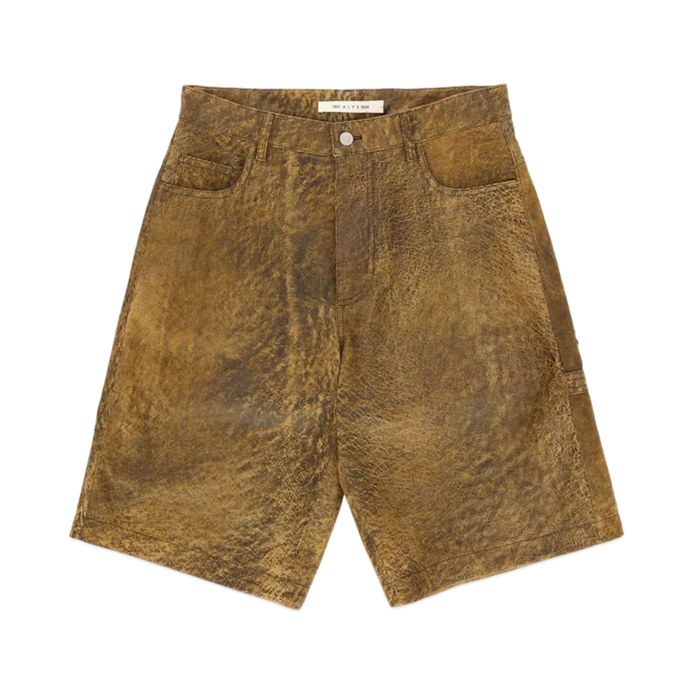 1017 ALYX 9SM Treated Leather Buckle Shorts "Treated Tan"