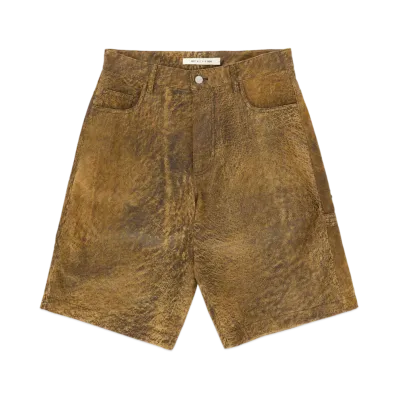 1017 ALYX 9SM Treated Leather Buckle Shorts "Treated Tan"