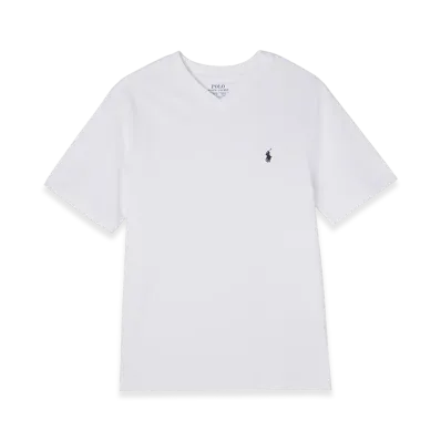 Polo Ralph Lauren Short-Sleeve Cotton Jersey V-Neck Tee (Boys) "White"