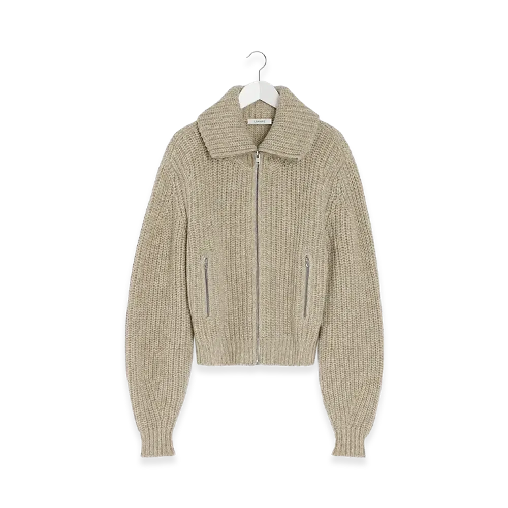 LEMAIRE Women's Zip Cardigan "Beige Oat"