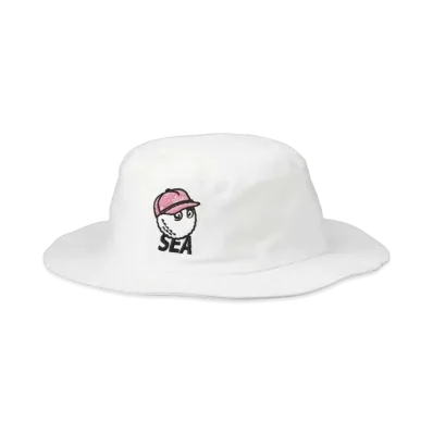 WIND AND SEA x MALBON BUCKET HAT "White"