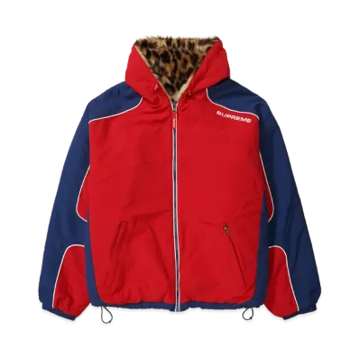 Supreme Faux Fur Reversible Hooded Track Jacket "Red"