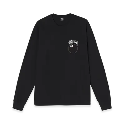 Stussy 8 Ball Pigment Dyed LS Tee "Black"