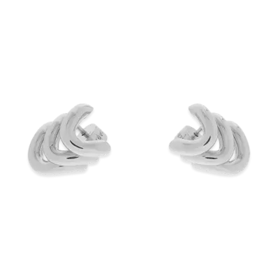 BALENCIAGA Loop Trio Earrings "Silver"