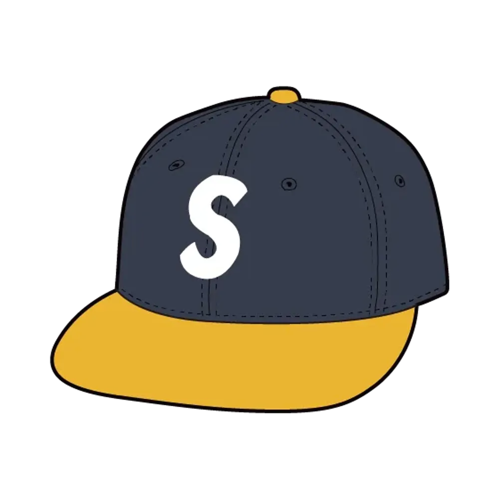 Supreme Pigment Coated 2-Tone S Logo 6-Panel "Navy"