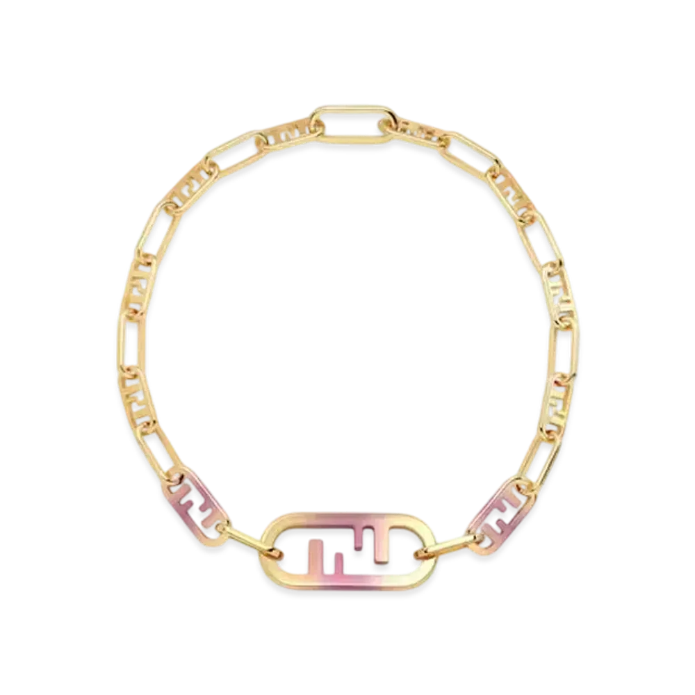 FENDI O'Lock Choker Metal Choker "Pink"