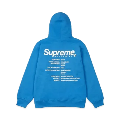 Supreme Worldwide Hooded Sweatshirt "Blue"