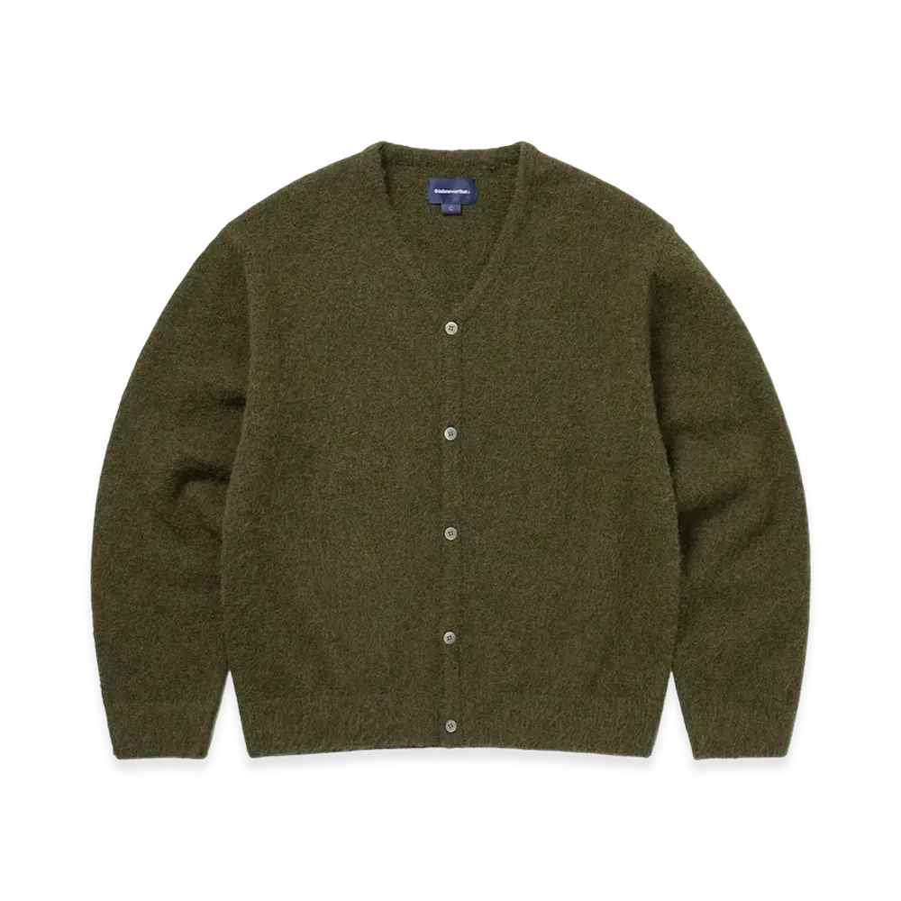thisisneverthat Hairy Knit Cardigan "Olive Green"