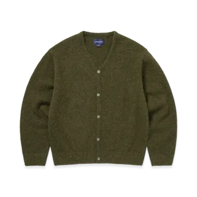 thisisneverthat Hairy Knit Cardigan "Olive Green"