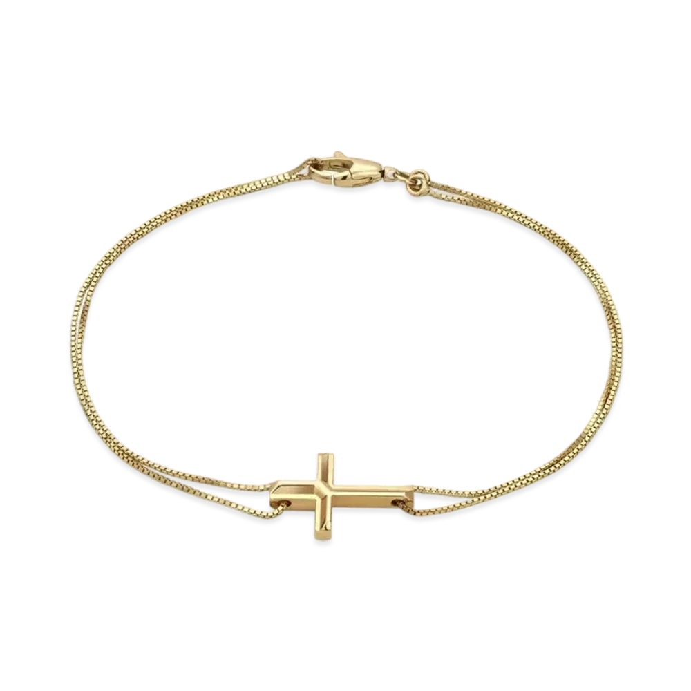 GUCCI Cross Charm Bracelet "Yellow Gold"