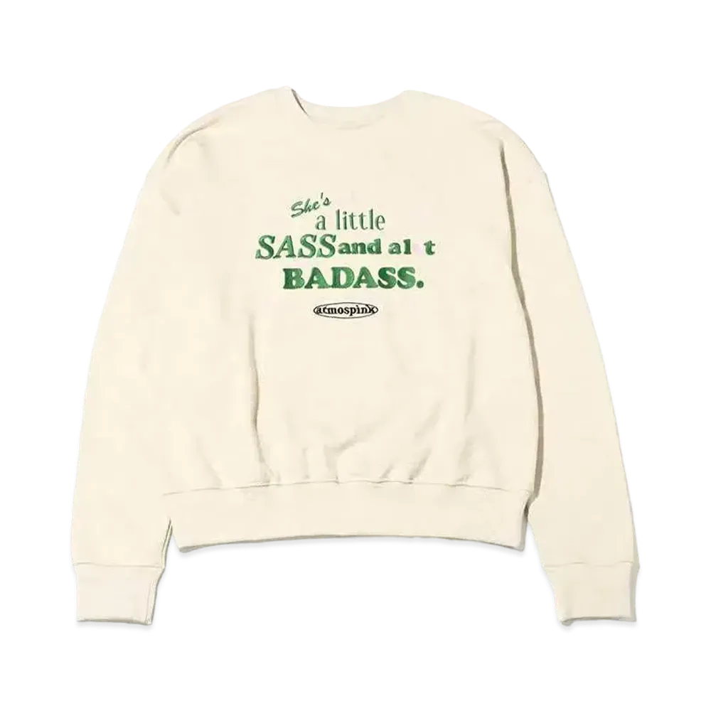 atmos pink Message Logo Embroidery Pullover "Gray"