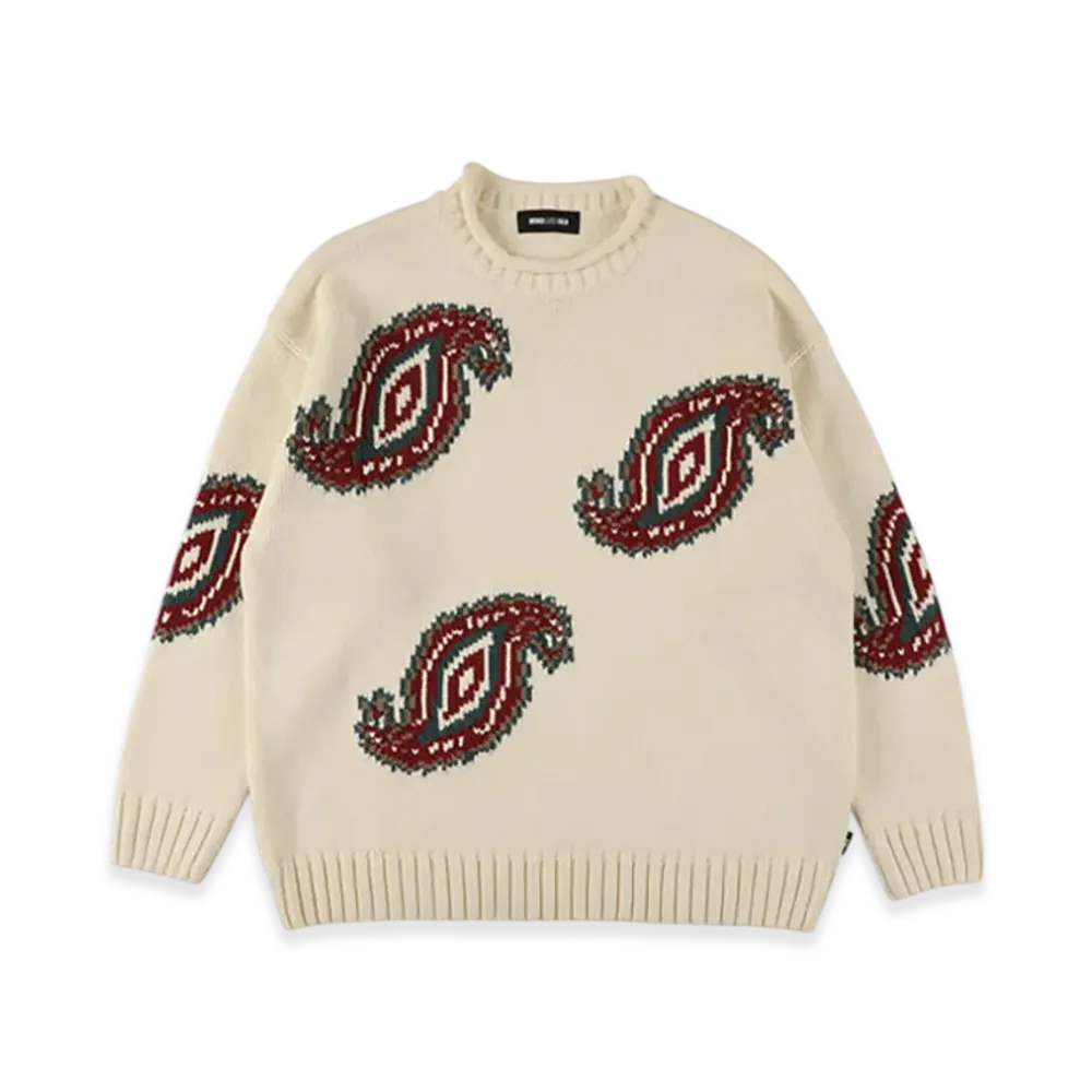 WIND AND SEA Paisely Sea Knit Sweater "Ivory"