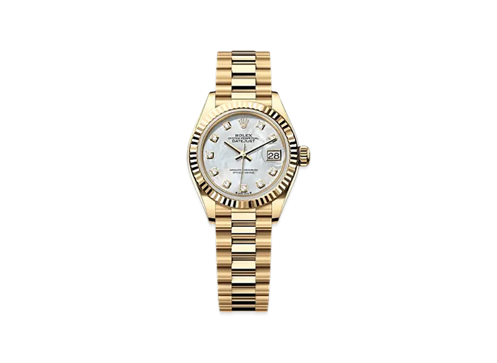 ROLEX Lady-Datejust 28mm Yellow Gold 279178 "White Mother-of-Pearl"