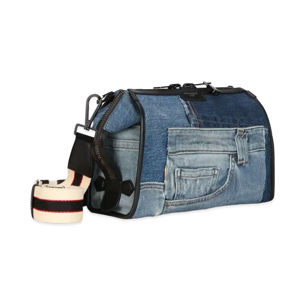 Dolce&Gabbana EDGe Cross Body Bag Denim Patchwork "Blue"