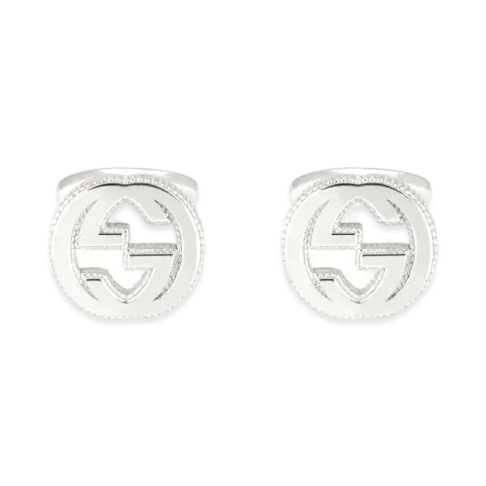 GUCCI Interlocking G Silver Cufflinks