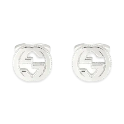 GUCCI Interlocking G Silver Cufflinks